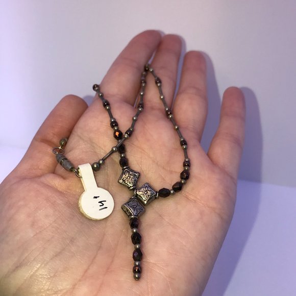 14" Y Design Bronze and Silver Necklace - Picture 5 of 8